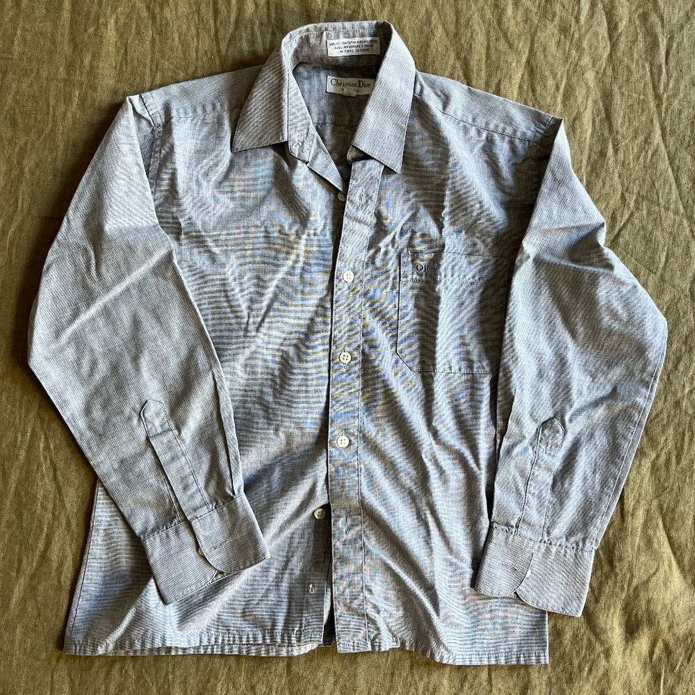 CHRISTIAN DIOR Chemise Boys Button Down LOGO Dress Shirt